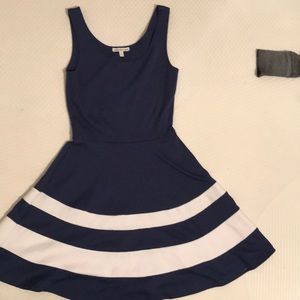 Dark blue and white cotton dress